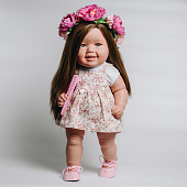 Виниловая кукла Manolo Diana брюнетка в веночке, 48 см