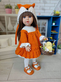 Вязаный костюм Лисичка для куклы Marina&Pau 40 см
