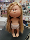 Испанская кукла Mia Nines d'Onil с длинными волосами без одежды, 30 см