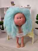 Испанская кукла Mia Nines d'Onil голубые волосы без одежды, 30 см