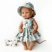 Платье со шляпкой для пупсов 32-35 см N2 (Arias, Minikane, Llorens, Paola Reina)