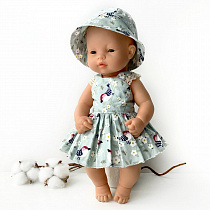 Платье со шляпкой для пупсов 32-35 см N2 (Arias, Minikane, Llorens, Paola Reina)