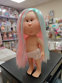 Испанская кукла Mia Nines d'Onil с разноцветными волосами без одежды, 30 см
