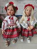 Вышиванка, юбка и венок для большой куклы Готц Gotz 50 см