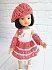 Платье для куклы Paola Reina малинка с беретом Handmade, 32 см Paola Reina HM-EK-090 #Tiptovara#