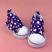 Кроссовки для куклы Paola Reina (6 на 2,8 см) фиолетовые в горошки