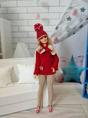 Костюм с воротничком и шапкой - одежда для куклы Барби / Barbie, 29 см