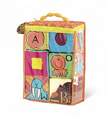Развивающие мягкие кубики-сортеры ABC (6 кубиков, в сумочке, мягкие цвета)
