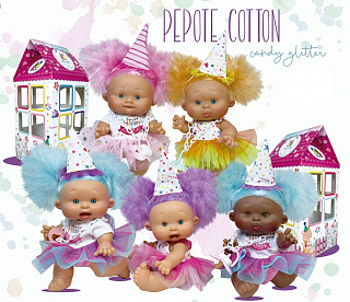#DM_COLOR_REF# Пупсы Nines d'Onil Pepotes Cotton Candy Glitter, 26 см фото для пупсика