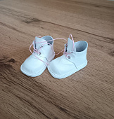 Высокие белые ботинки для куклы Gotz 50 см (кожа)