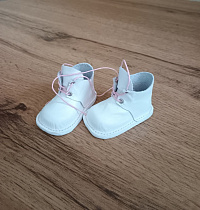 Высокие белые ботинки для куклы Gotz 50 см (кожа)