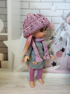 Вязаный комплект с шапкой для кукол Dainty Nines d'Onil / Blythe, 28-30 см Barbie HM-EK-94 #Tiptovara#