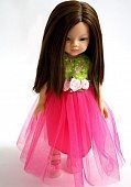 Кукла Мали Паола Рейна в малиновом платье и туфлях с розочкой