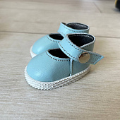 Туфли кожаные для кукол Gotz Little Kidz 36 см, Marina&Pau 40 см (светло-голубые)