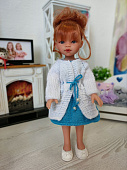Handmade бело-голубой костюм для куклы Paola Reina, 32 см