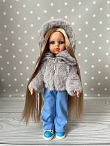 Шуба на молнии для куклы Паола Рейна, 32 см (серая)