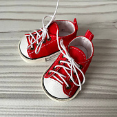 Красные джинсовые кеды на шнурках для куклы Лотта Готц, 36 см