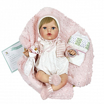 Нежный комплект одежды Pink с пледом для пупса Nines d'onil 40 cm