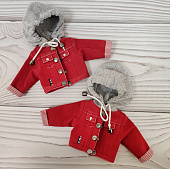 Джинсовая курточка с капюшоном для Паола Рейна (красный цвет)
