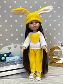Желтый костюм Зайка для кукол Паола Рейна 32 см