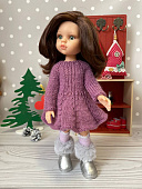 Вязаное теплое платье для куклы Paola Reina/Emily Antonio Juan, 32 см