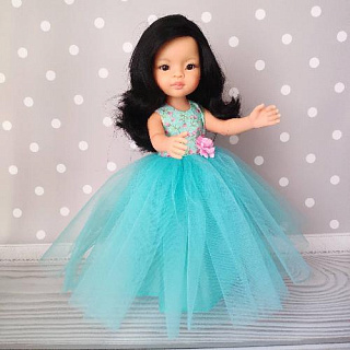 Платье мятное с пышной юбкой из фатина для кукол Paola Reina, 32 см Paola Reina DR-HM-200 #Tiptovara#